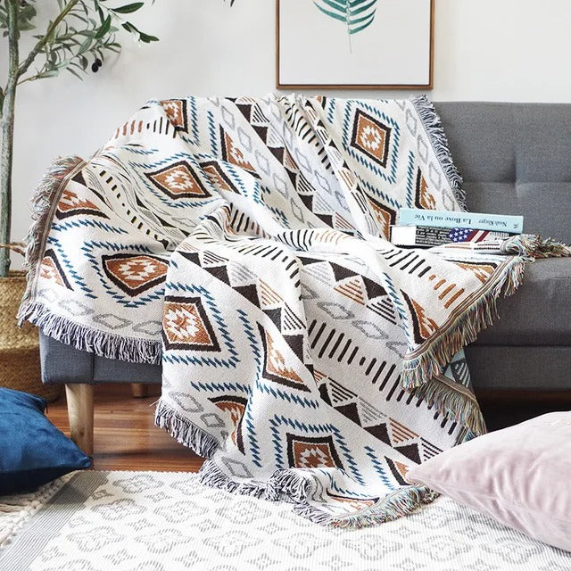 Boho Woven Throw Blanket