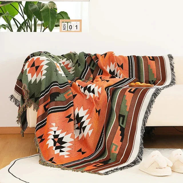 Boho Woven Throw Blanket
