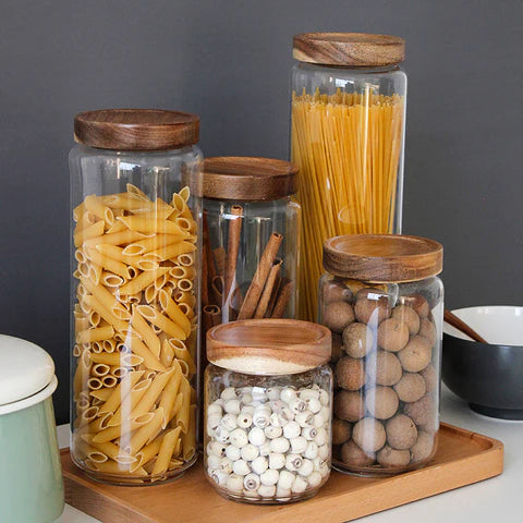 Minimalist Glass Storage Jars - Set of 4
