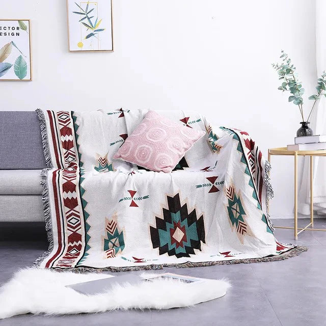 Boho Woven Throw Blanket