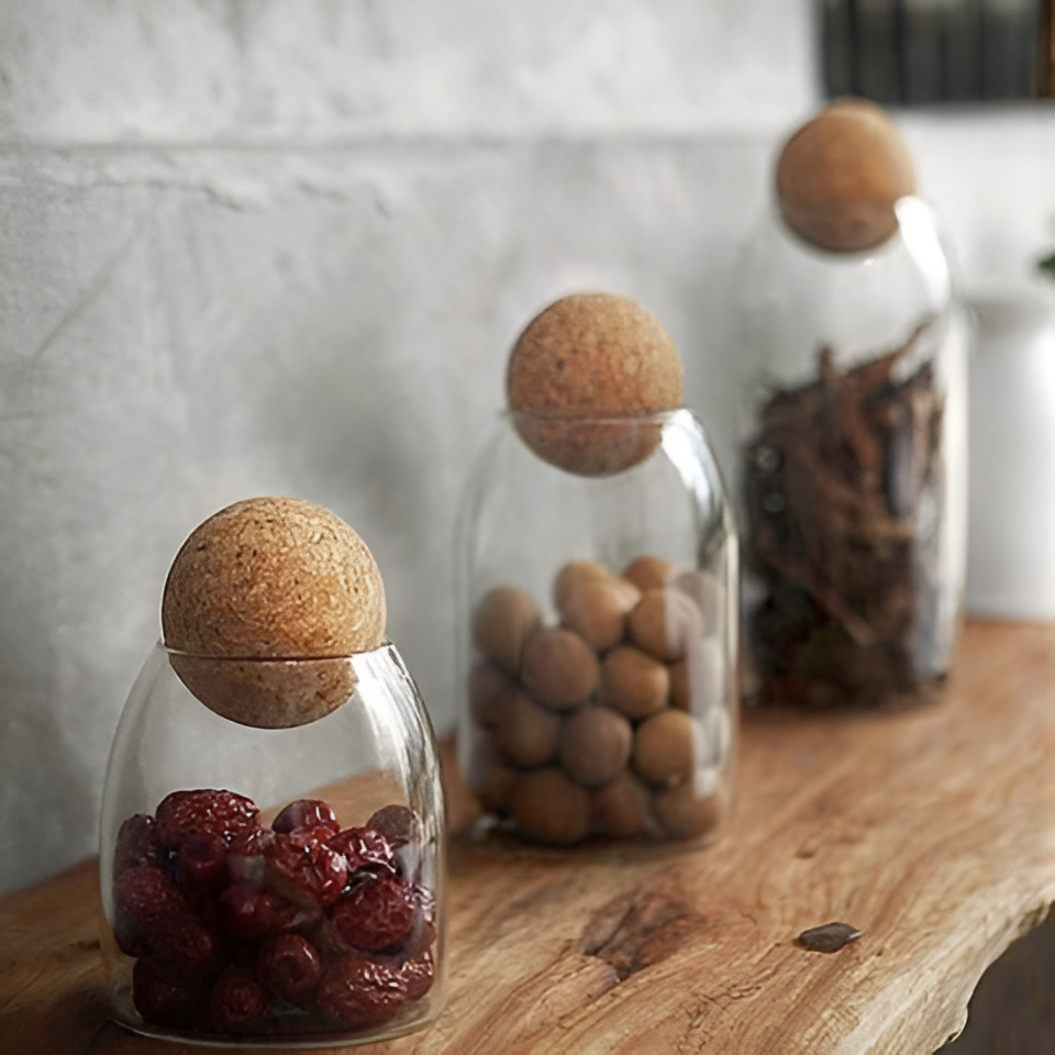 Glass Storage Jars - Set of 3