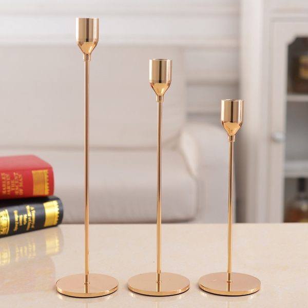 Modern Metal Candle Holders - Set Of 3
