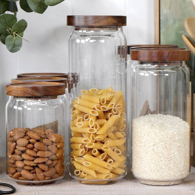 Minimalist Glass Storage Jars - Set of 4