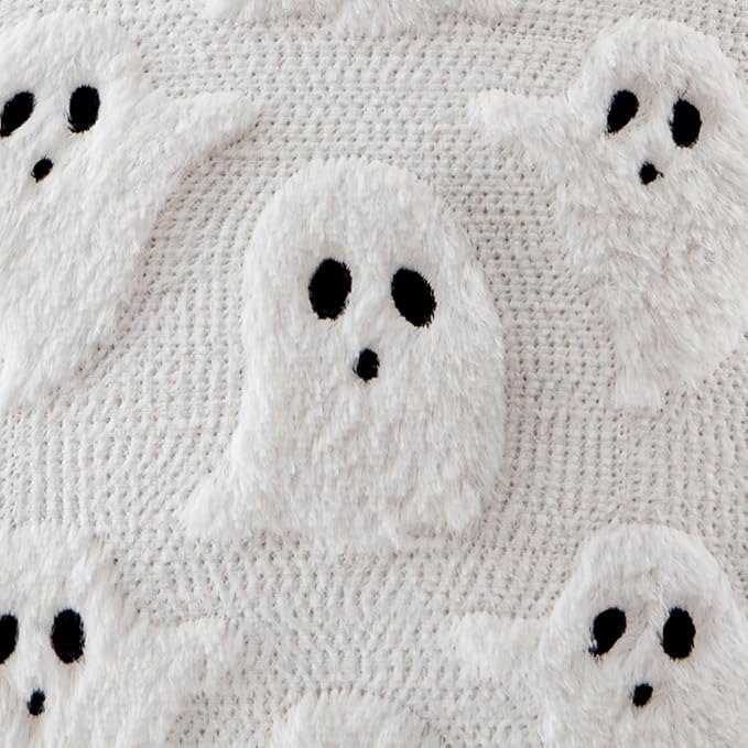 Halloween Skull, Ghost & Pumpkin Cushion Cover