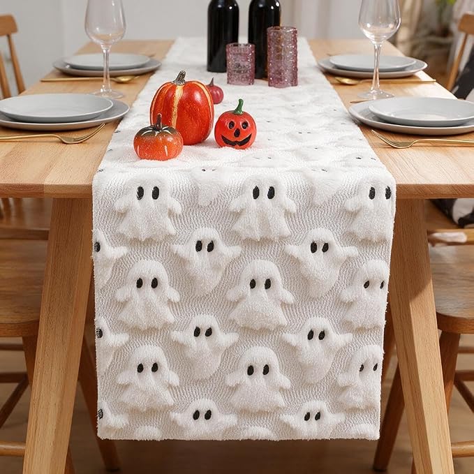 Ghost & Pumpkin Halloween Table Runner