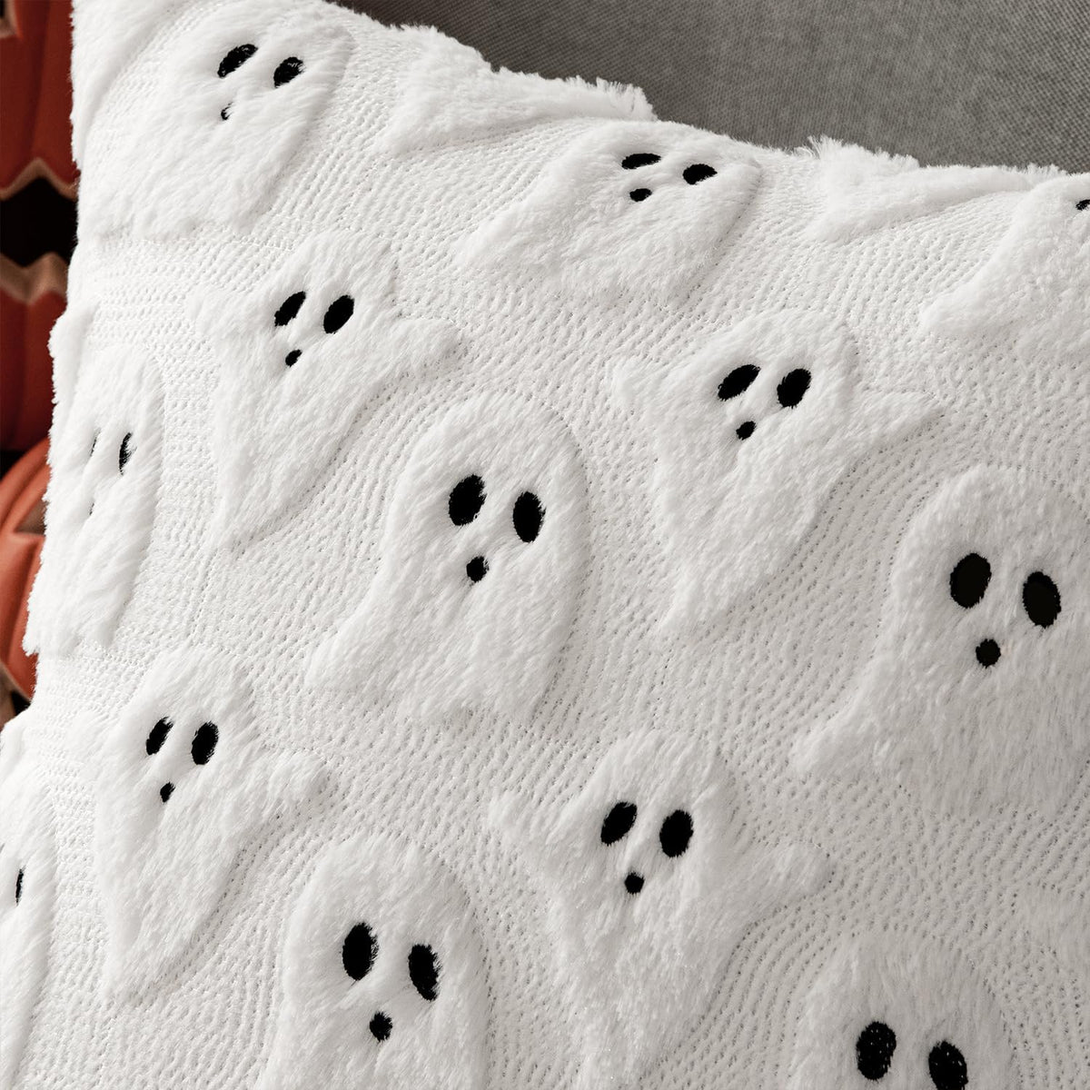 Halloween Skull, Ghost & Pumpkin Cushion Cover