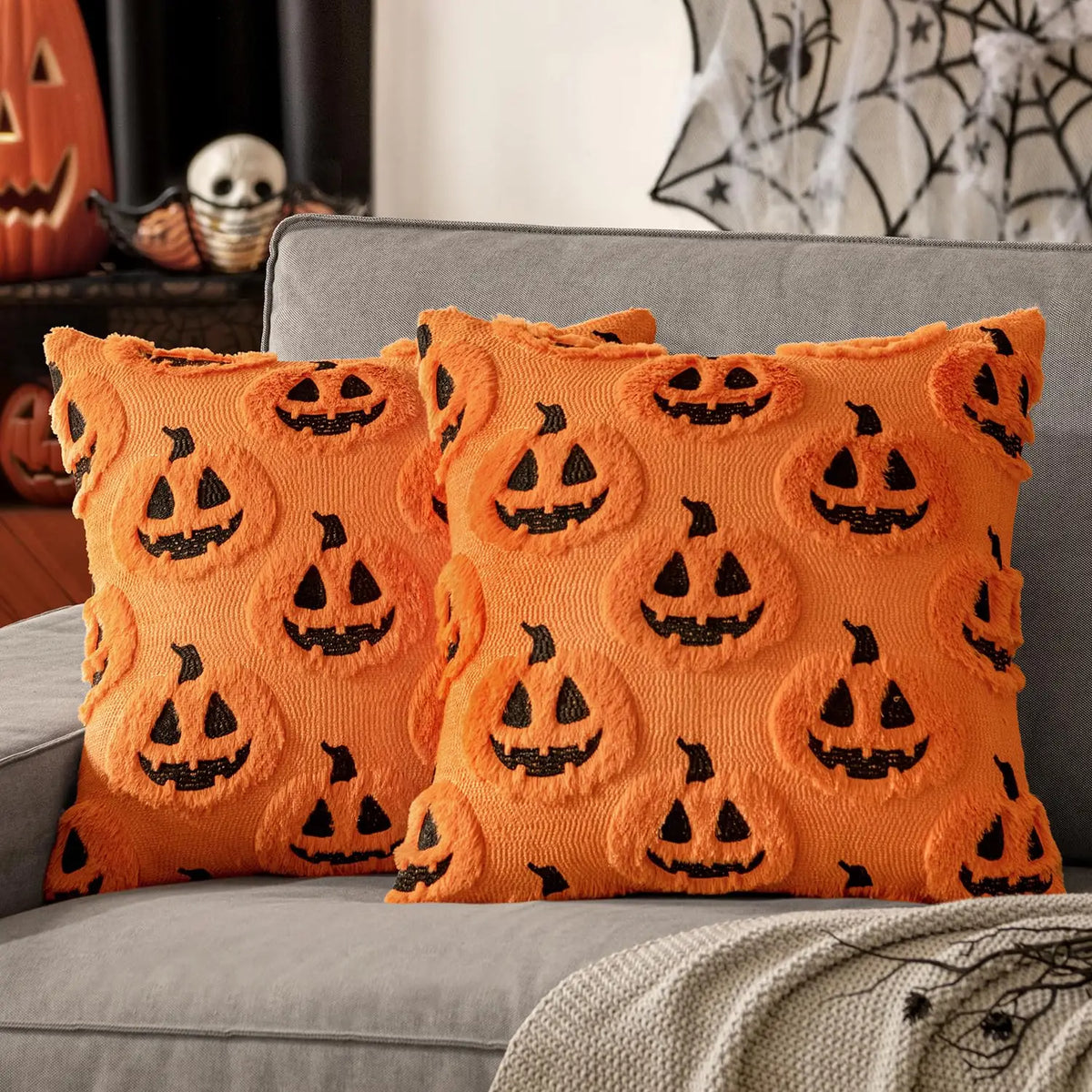Orange Lantern Halloween Cushion Cover - TheOrivana