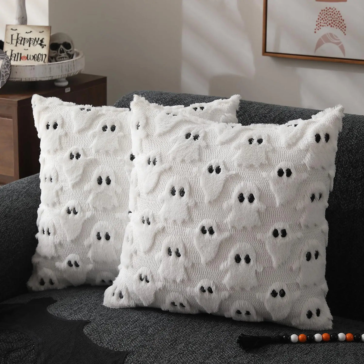 White Ghost Halloween Cushion Cover - TheOrivana
