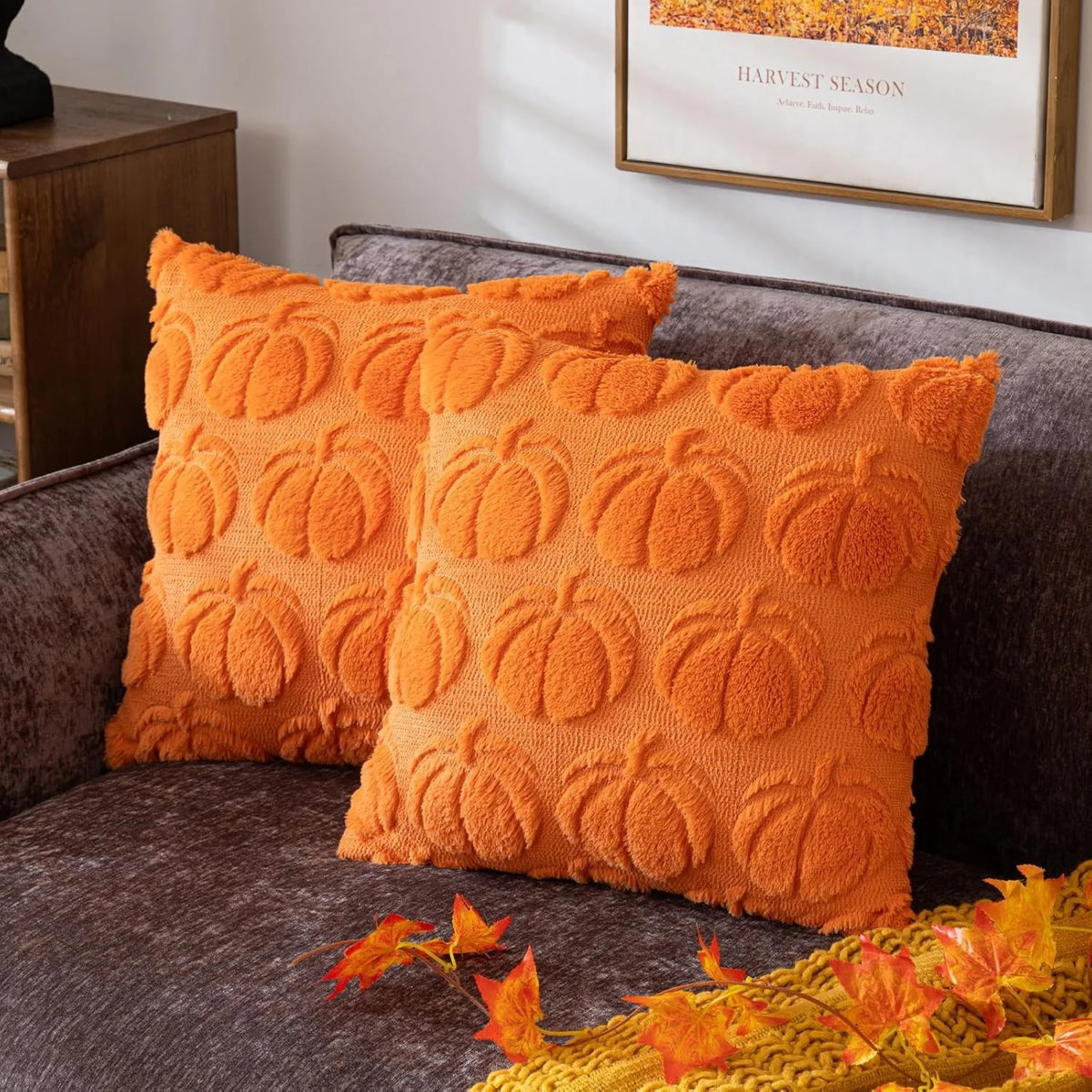 Orange Plush Halloween Cushion Cover - TheOrivana