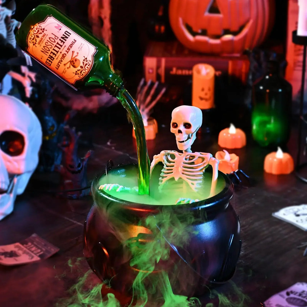 Witch Cauldron with Fog Mist