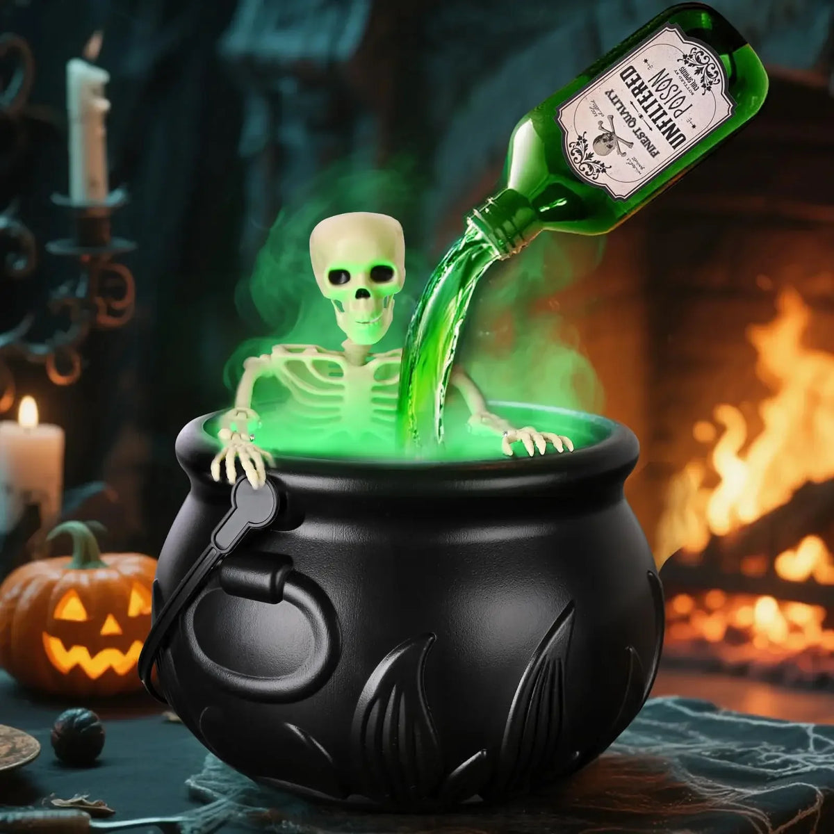 Witch Cauldron with Fog Mist