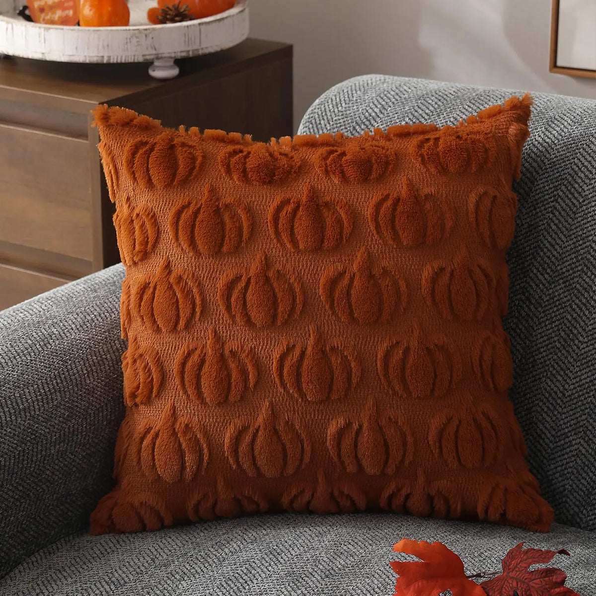 Rust Embossed Halloween Cushion Cover - TheOrivana