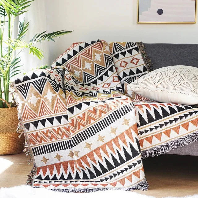 Boho Woven Throw Blanket