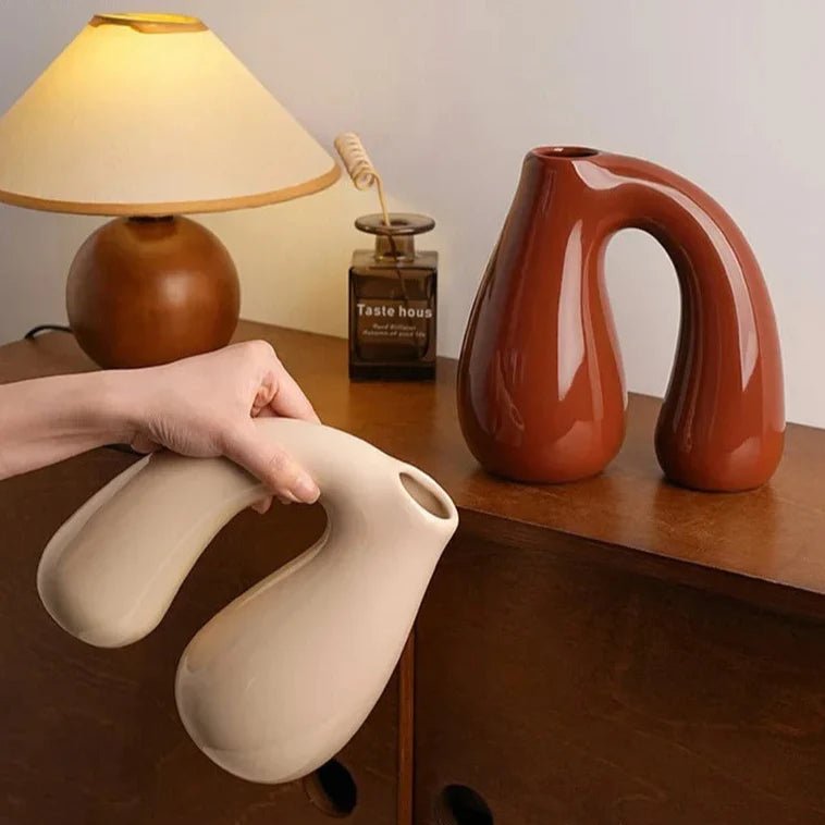 Creative N - Shape Ceramic Vase - TheOrivana