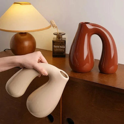 Creative N - Shape Ceramic Vase - TheOrivana