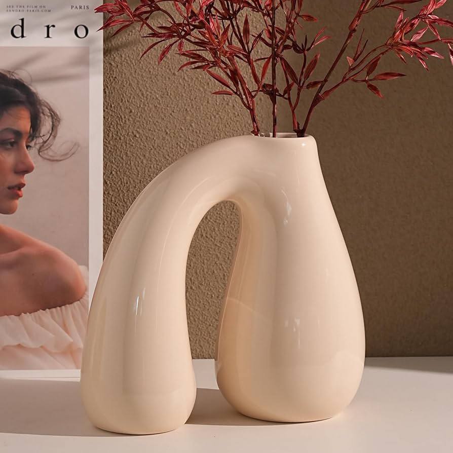 Creative N - Shape Ceramic Vase - TheOrivana