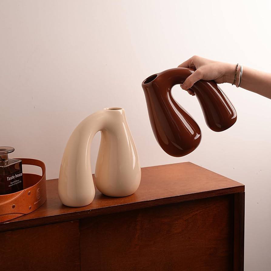 Creative N - Shape Ceramic Vase - TheOrivana