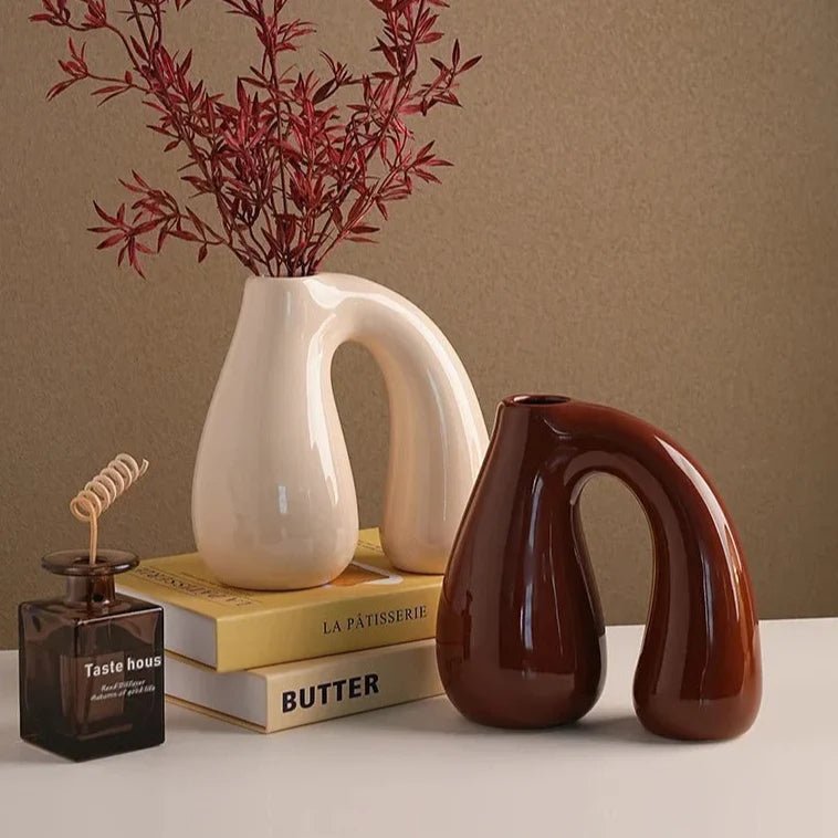 Creative N - Shape Ceramic Vase - TheOrivana