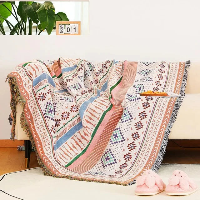 Boho Woven Throw Blanket