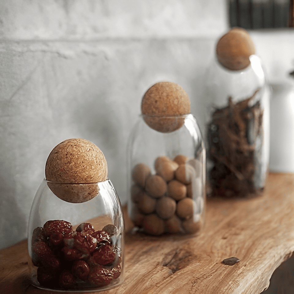 Glass Storage Jars - Set of 3 - TheOrivana