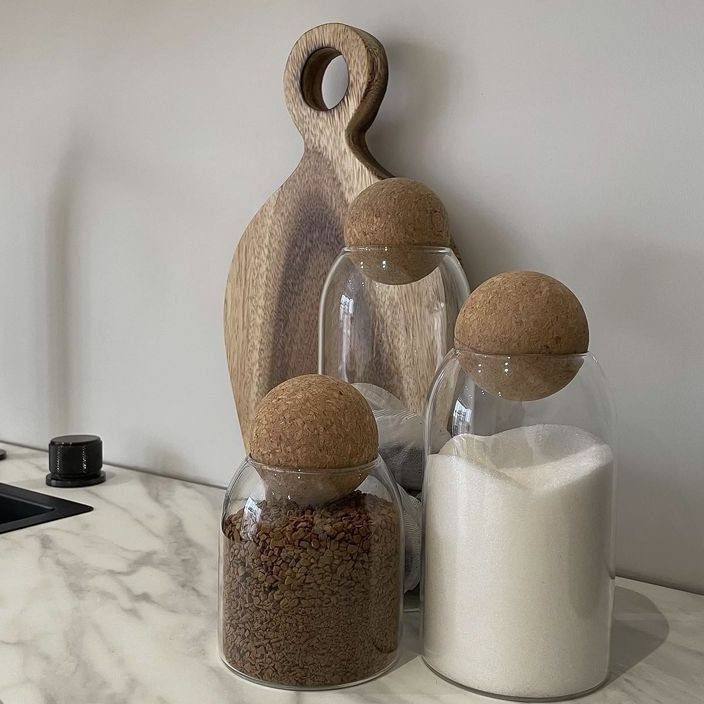 Glass Storage Jars - Set of 3 - TheOrivana
