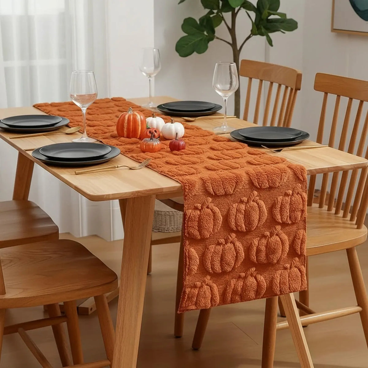 Ghost & Pumpkin Halloween Table Runner