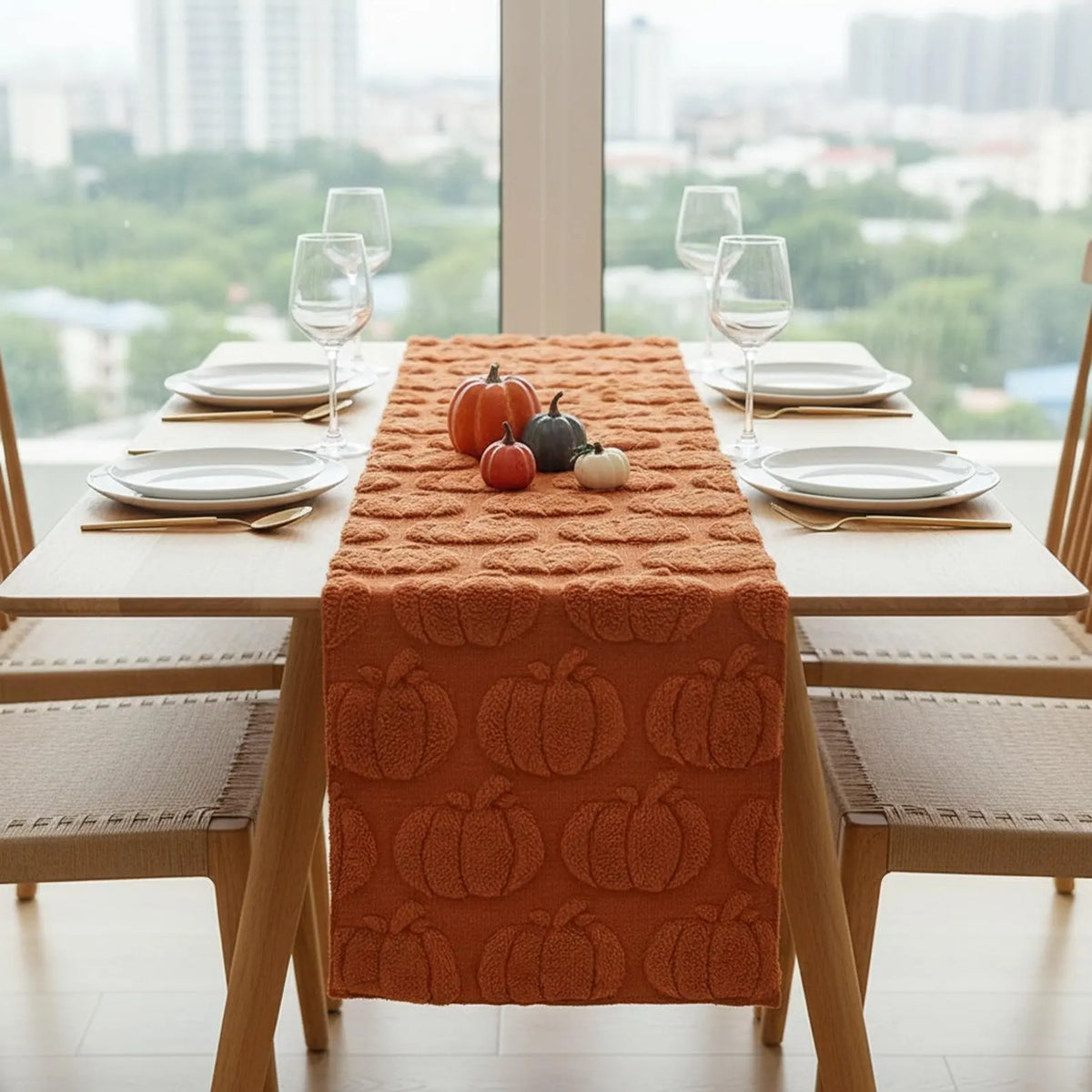 Ghost & Pumpkin Halloween Table Runner