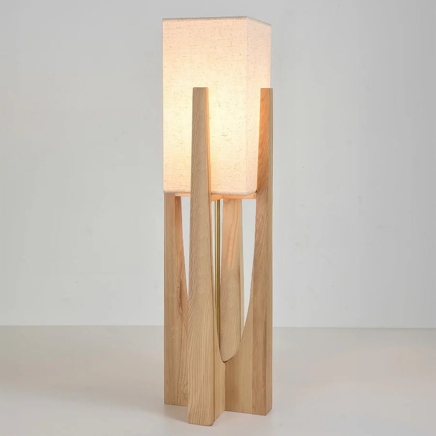 Japanese Wabi Sabi Wooden Floor Lamp - TheOrivana