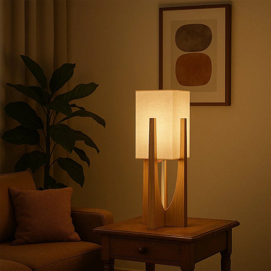 Japanese Wabi Sabi Wooden Floor Lamp - TheOrivana