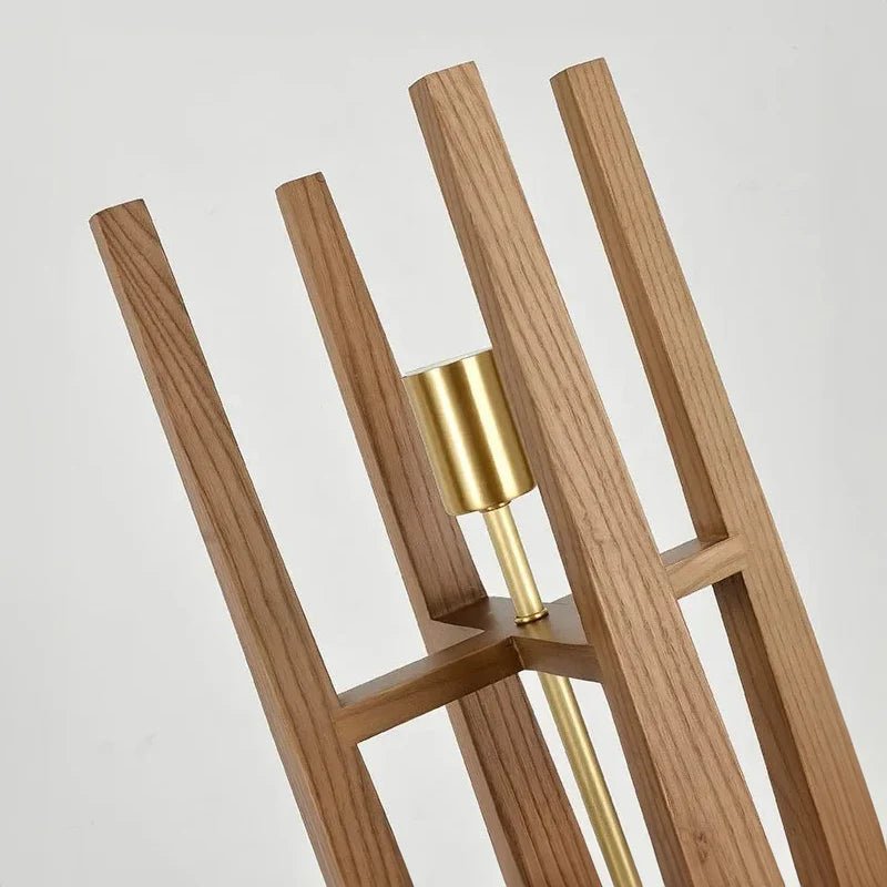 Japanese Wabi Sabi Wooden Floor Lamp - TheOrivana