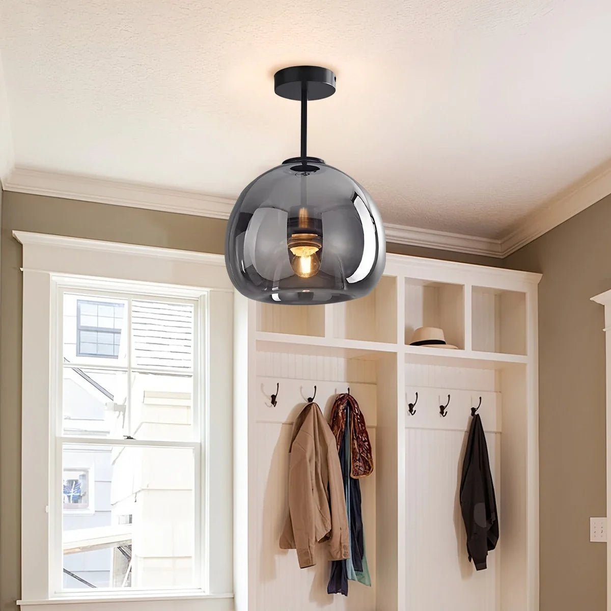 Minimalist Black Glass Pendant Light - TheOrivana