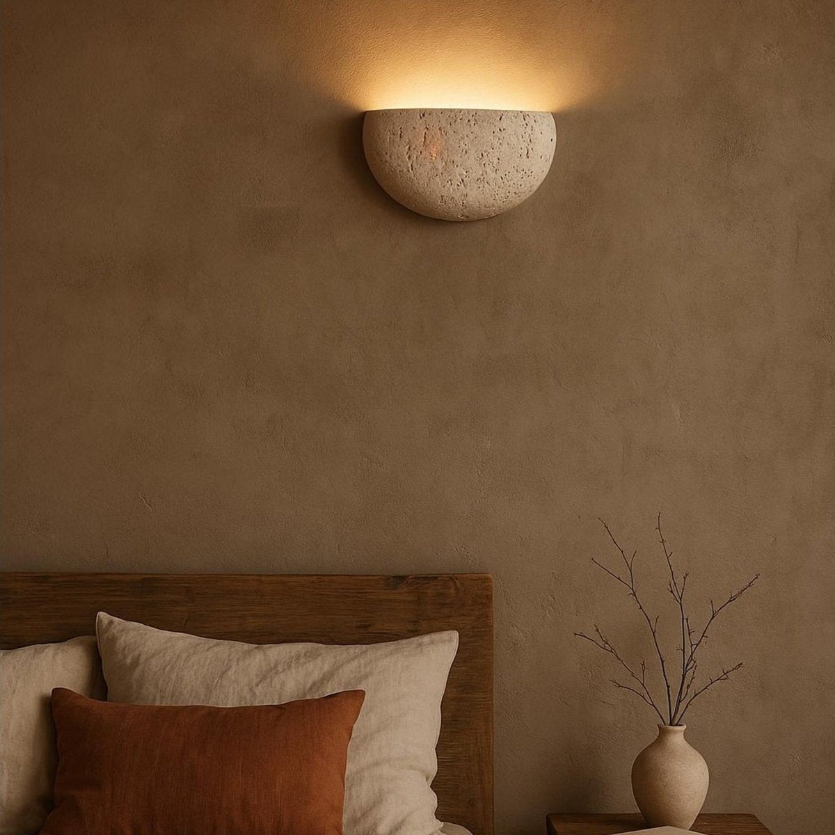 Minimalist Wabi - sabi Stone Wall Lamp - TheOrivana