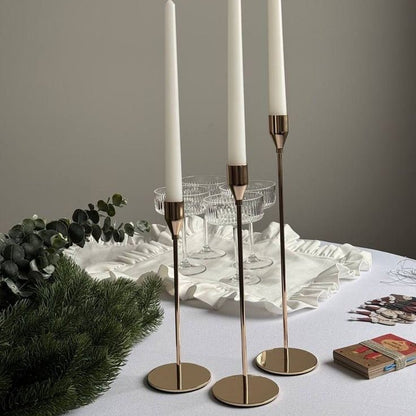 Modern Metal Candle Holders - Set Of 3 - TheOrivana