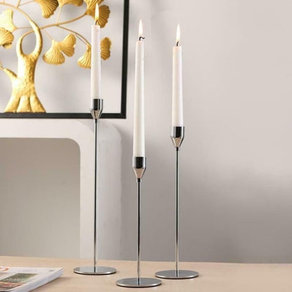 Modern Metal Candle Holders - Set Of 3 - TheOrivana