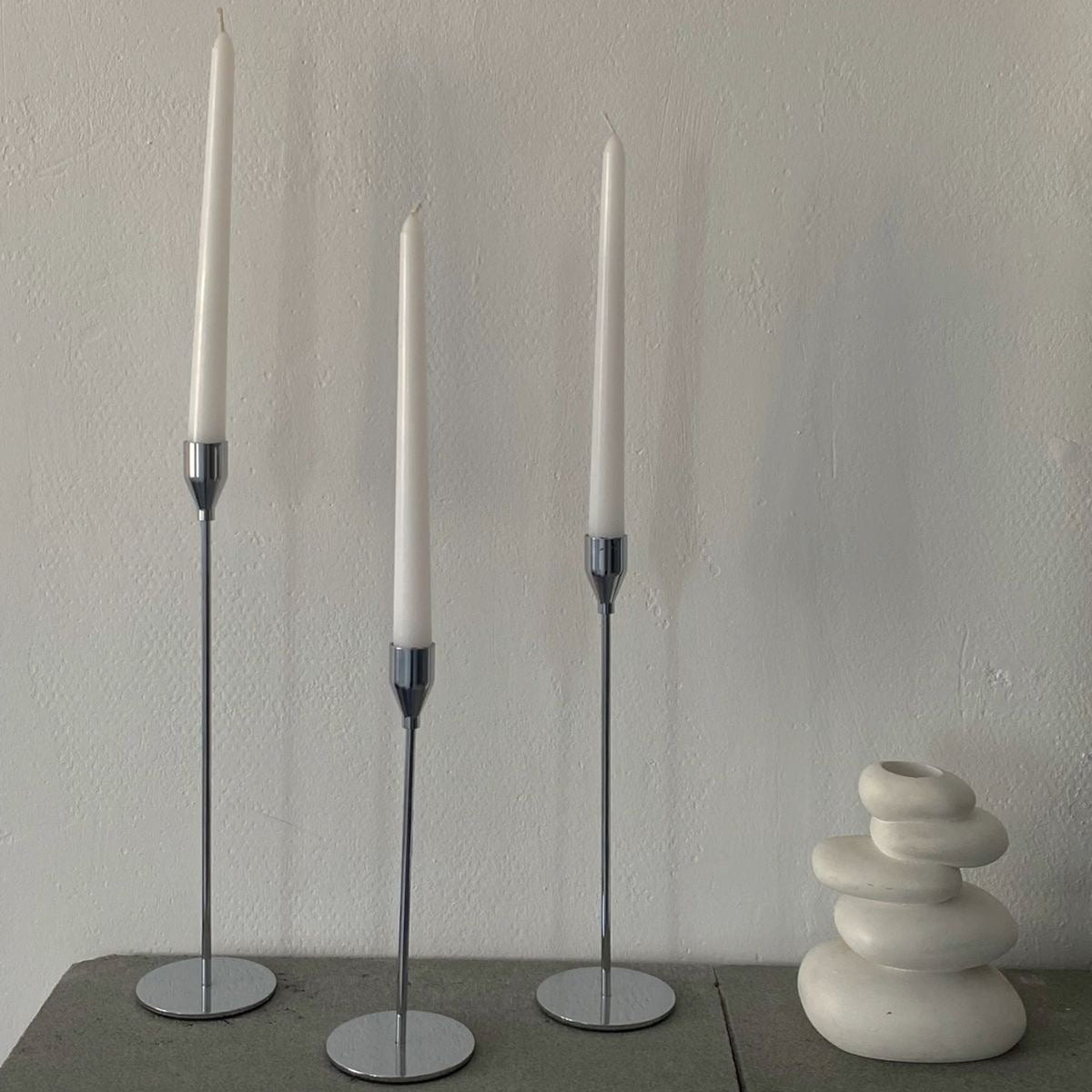 Modern Metal Candle Holders - Set Of 3 - TheOrivana