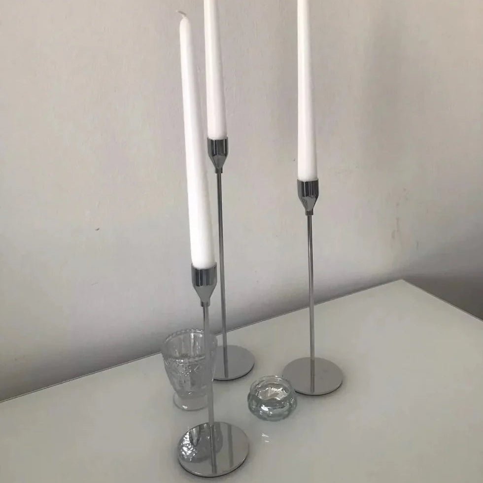 Modern Metal Candle Holders - Set Of 3 - TheOrivana