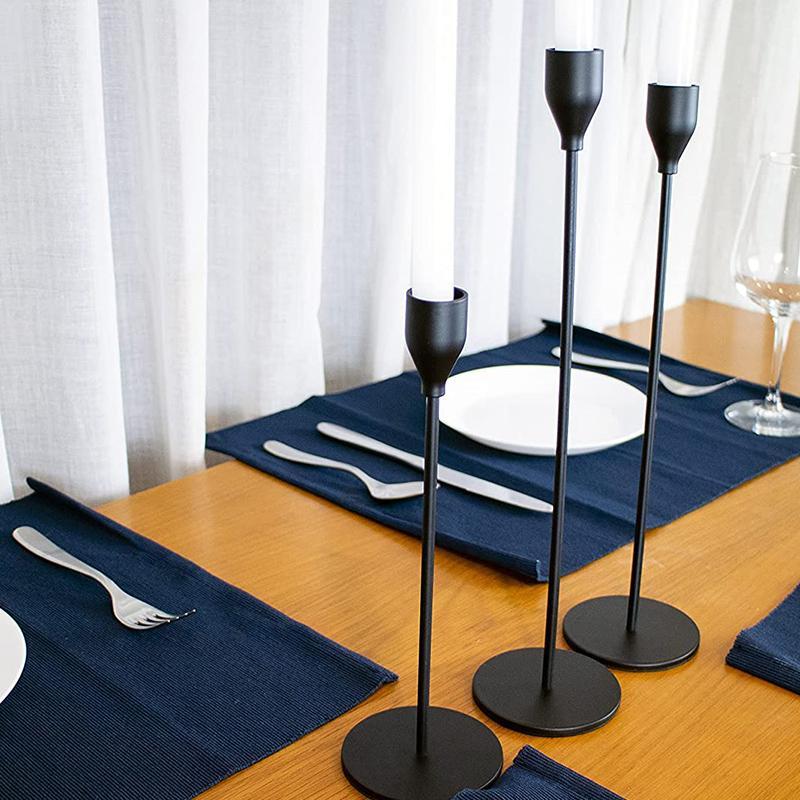 Modern Metal Candle Holders - Set Of 3 - TheOrivana