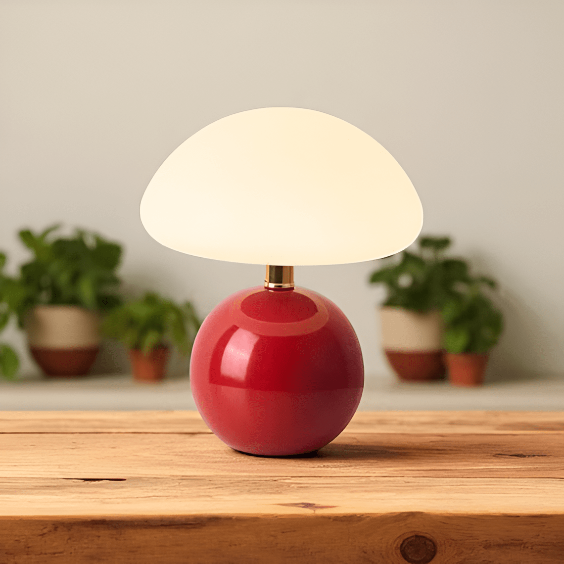 Mushroom LED Table Lamp French Cream - TheOrivana
