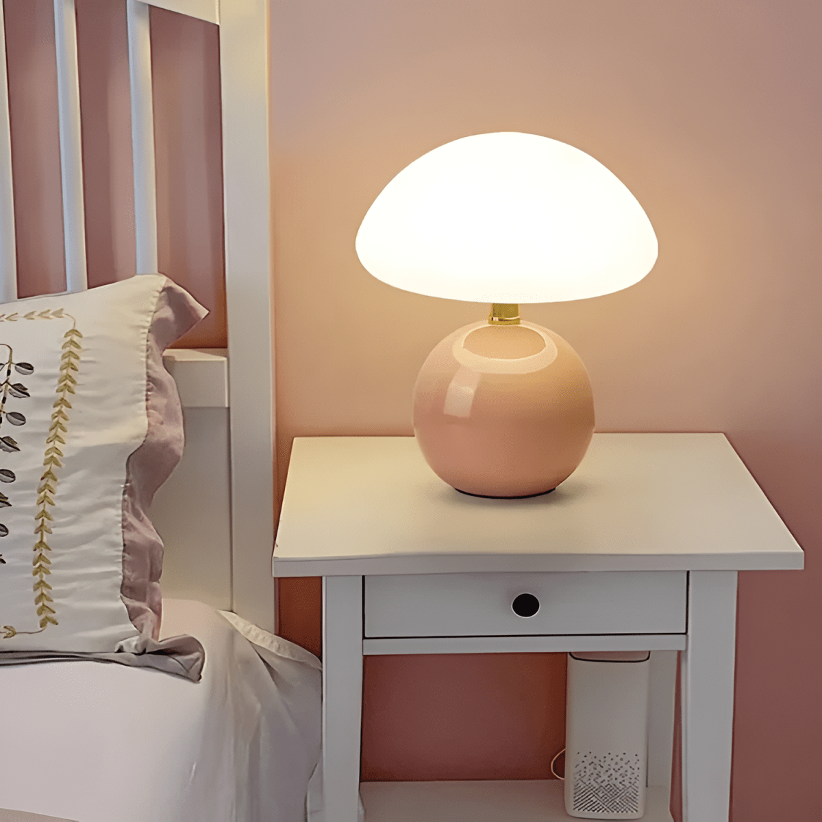 Mushroom LED Table Lamp French Cream - TheOrivana