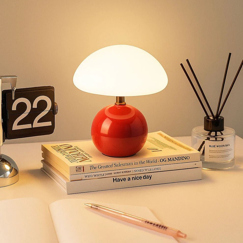 Mushroom LED Table Lamp French Cream - TheOrivana