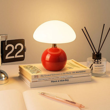 Mushroom LED Table Lamp French Cream - TheOrivana