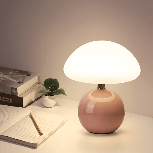 Mushroom LED Table Lamp French Cream - TheOrivana