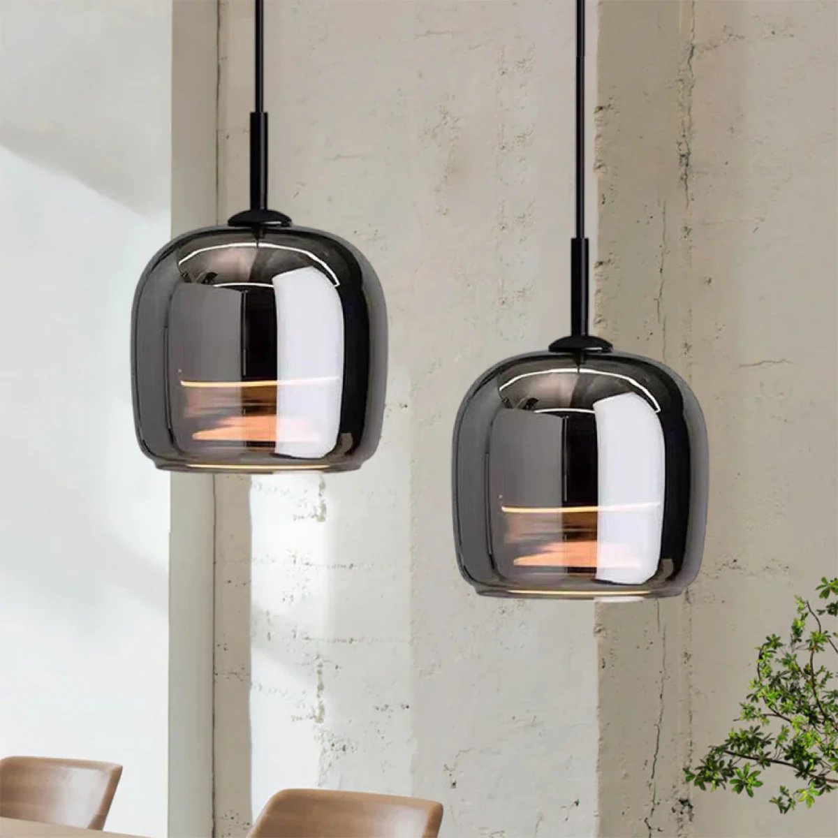 Nordic Black Glass Pendant Light - TheOrivana