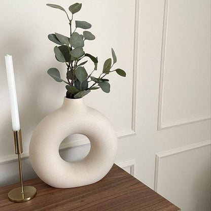 Nordic Donut Ceramic Vase - TheOrivana