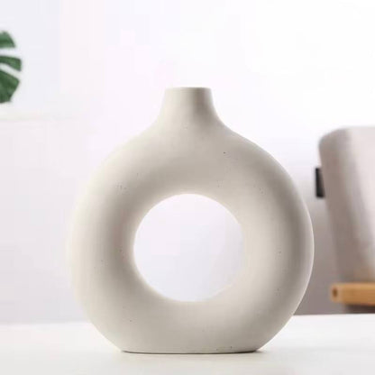 Nordic Donut Ceramic Vase - TheOrivana