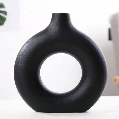 Nordic Donut Ceramic Vase - TheOrivana