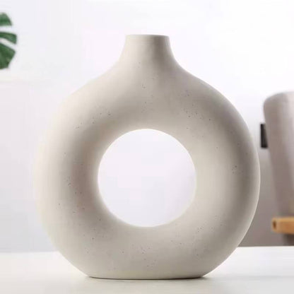 Nordic Donut Ceramic Vase - TheOrivana