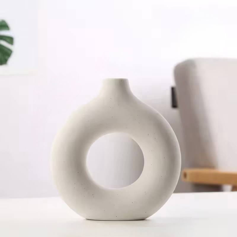 Nordic Donut Ceramic Vase - TheOrivana
