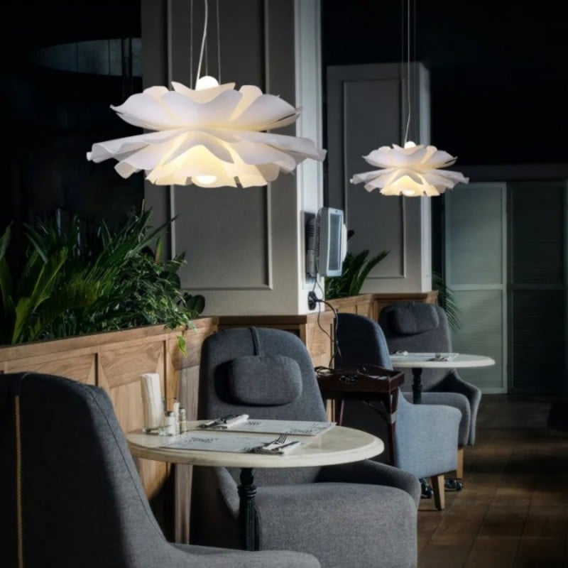 Nordic Minimalist White Lotus Flower Pendant Light - TheOrivana