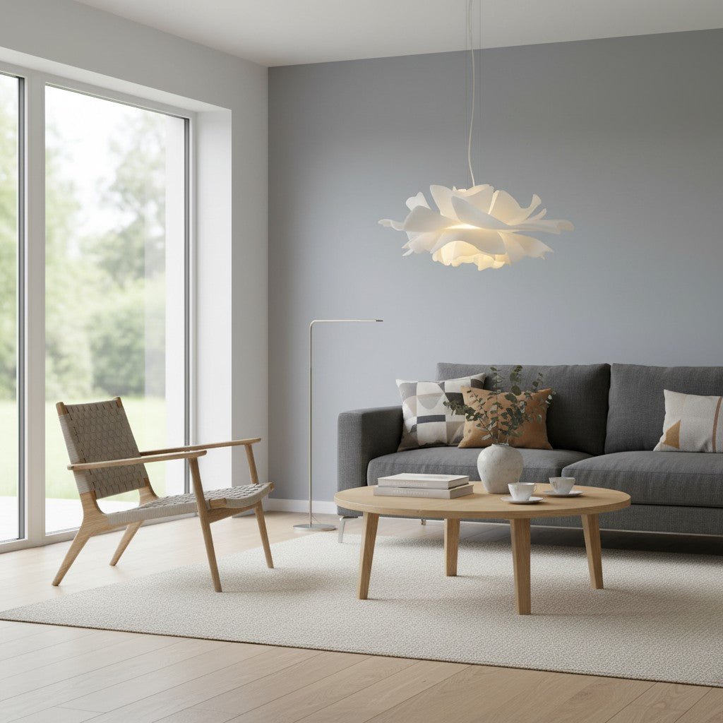 Nordic Minimalist White Lotus Flower Pendant Light - TheOrivana